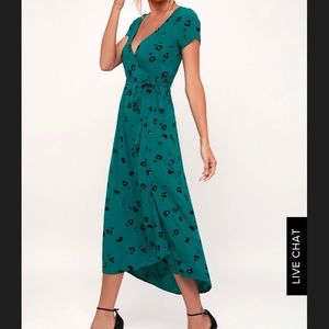 Midi teal billabong floral dress